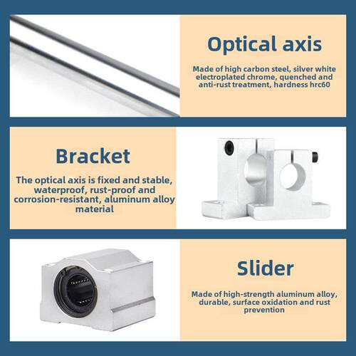 直线光轴抛光棒导轨滑块高精度工人滑台子母锯圆柱导轨滑块成套