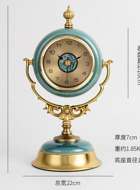 复古表摆台式座钟客厅美欧式桌面时钟装饰陶瓷坐钟家用钟表摆件