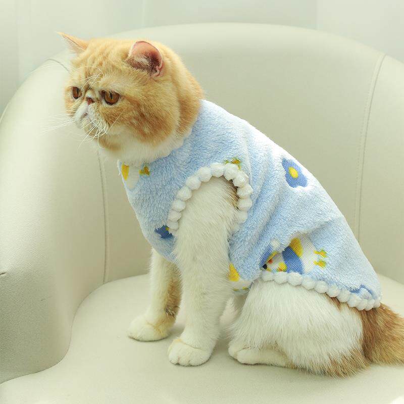 宠物衣服狗狗猫咪秋冬新款加绒加厚可爱泰迪比熊家居服小背心