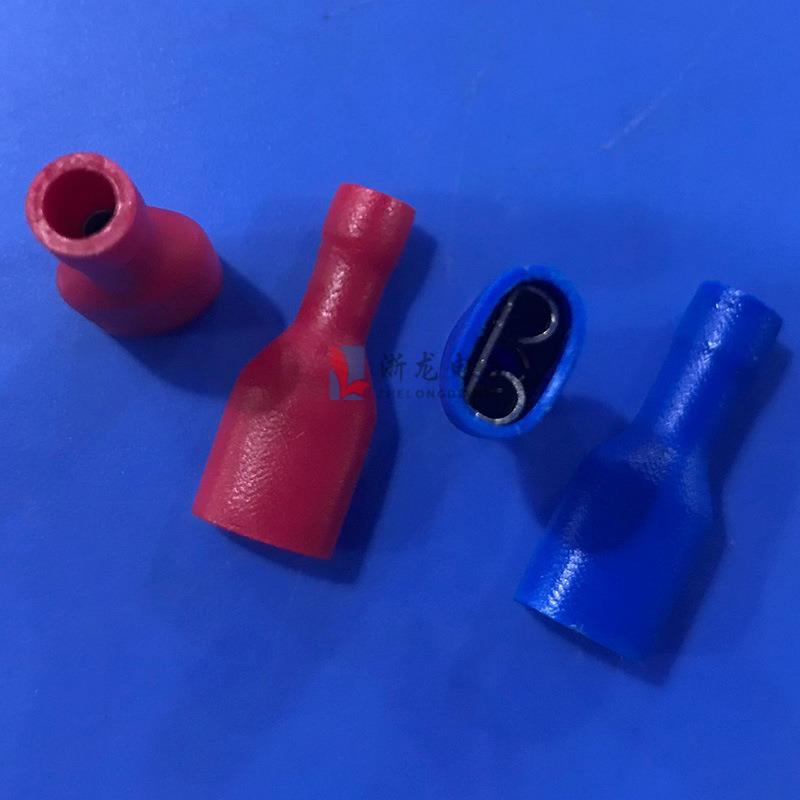 FFD2-250母全绝缘/冷无品牌/压D端头母接线端子插簧蓝色套1000只