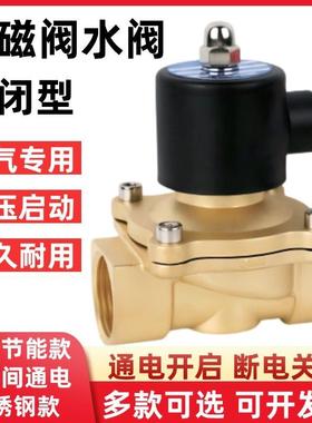 常闭电磁阀水阀2分4分6分1寸2寸气阀AC220VDC24VDC12V铜线两通阀
