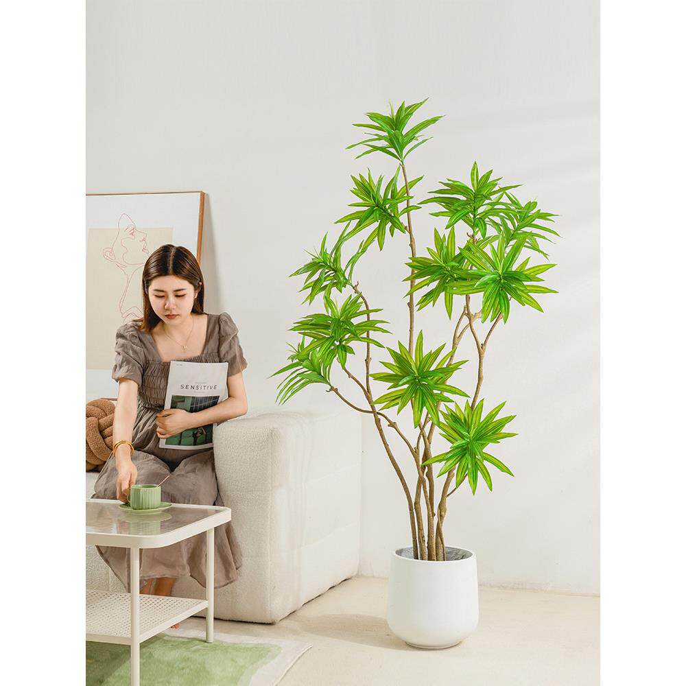 仿真花绿植百合竹高端轻奢仿生植物客厅电视柜落地装饰假盆栽摆件