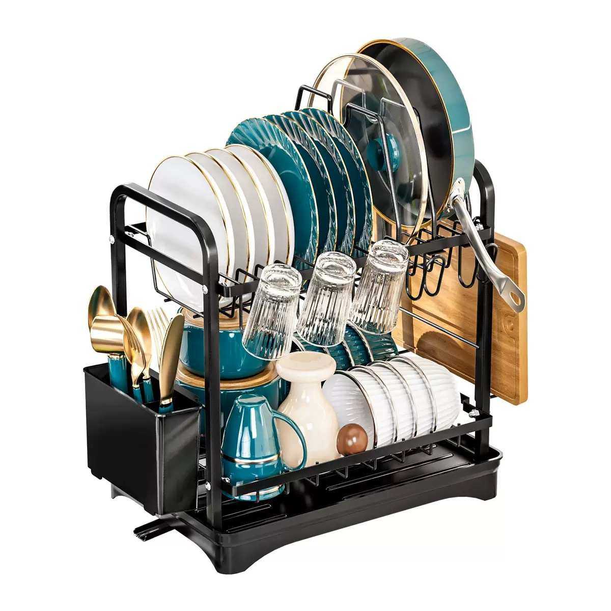 锅盖餐具架厨房锅架碗筷碗碟收纳双层台面物置沥水篮架收纳盒,厨房/烹饪用具,厨房抽屉置物架,淘宝优惠券,粉丝福利购,淘宝优惠卷