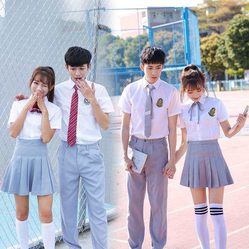 【加十分】夏季新款校服 甜美气质中学生毕业班服合唱表演服