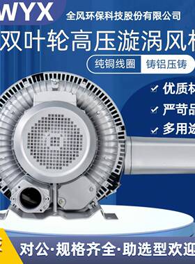 曝气真空吸料送料双段式气泵4W双叶轮漩涡式高压风机RB-52S
