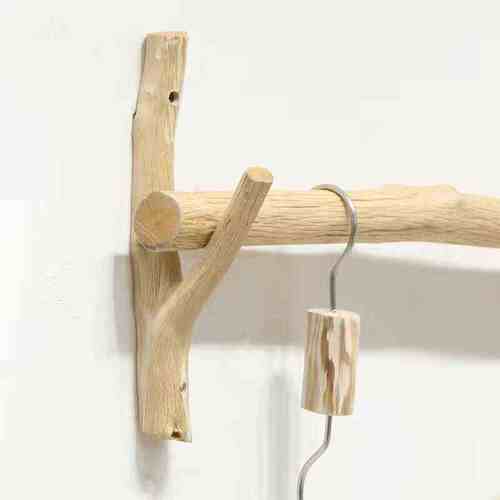 实木挂衣杆架装饰干枝货架壁挂式挂衣杆上墙挂衣架挂墙衣架服装店