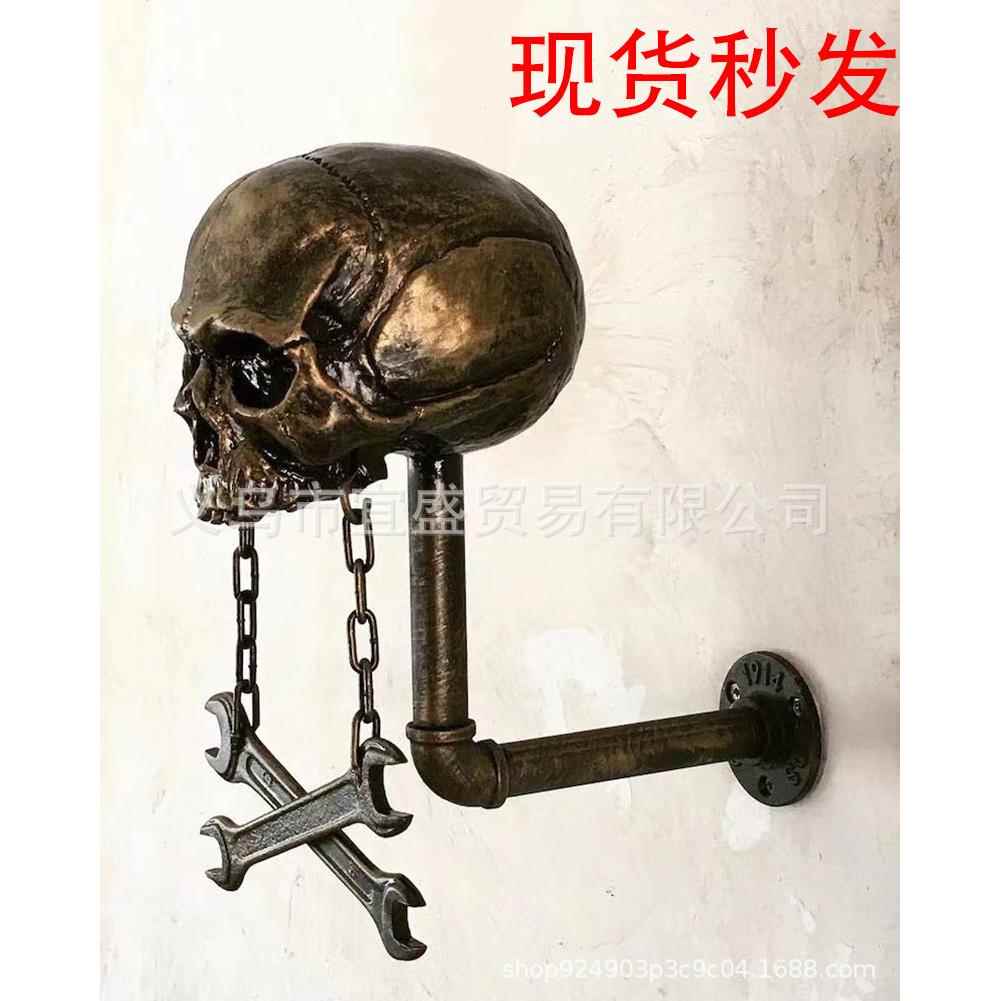 跨境独立鬼头壁饰可拆卸树脂工艺品摆件骷髅头骨头万圣节氛围摆件