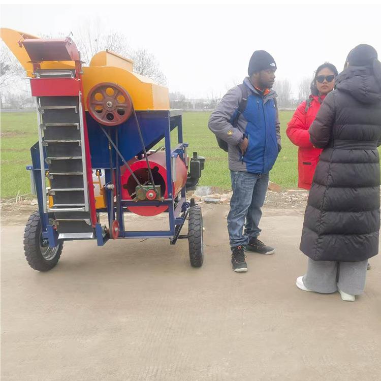 移动作业摘果机400型花生摘果机干湿两用打果机自动装袋喀麦隆