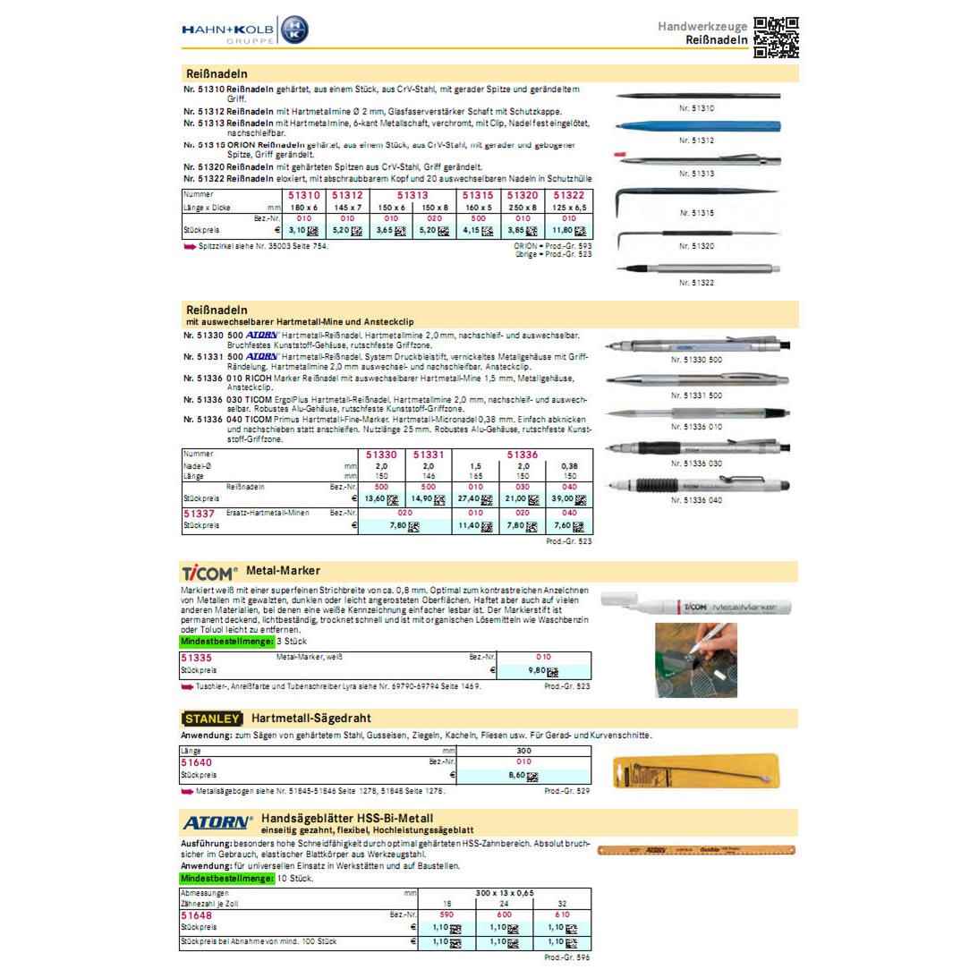 哈恩库博划针金属标记笔硬质合金线锯条双金属高速钢锯条