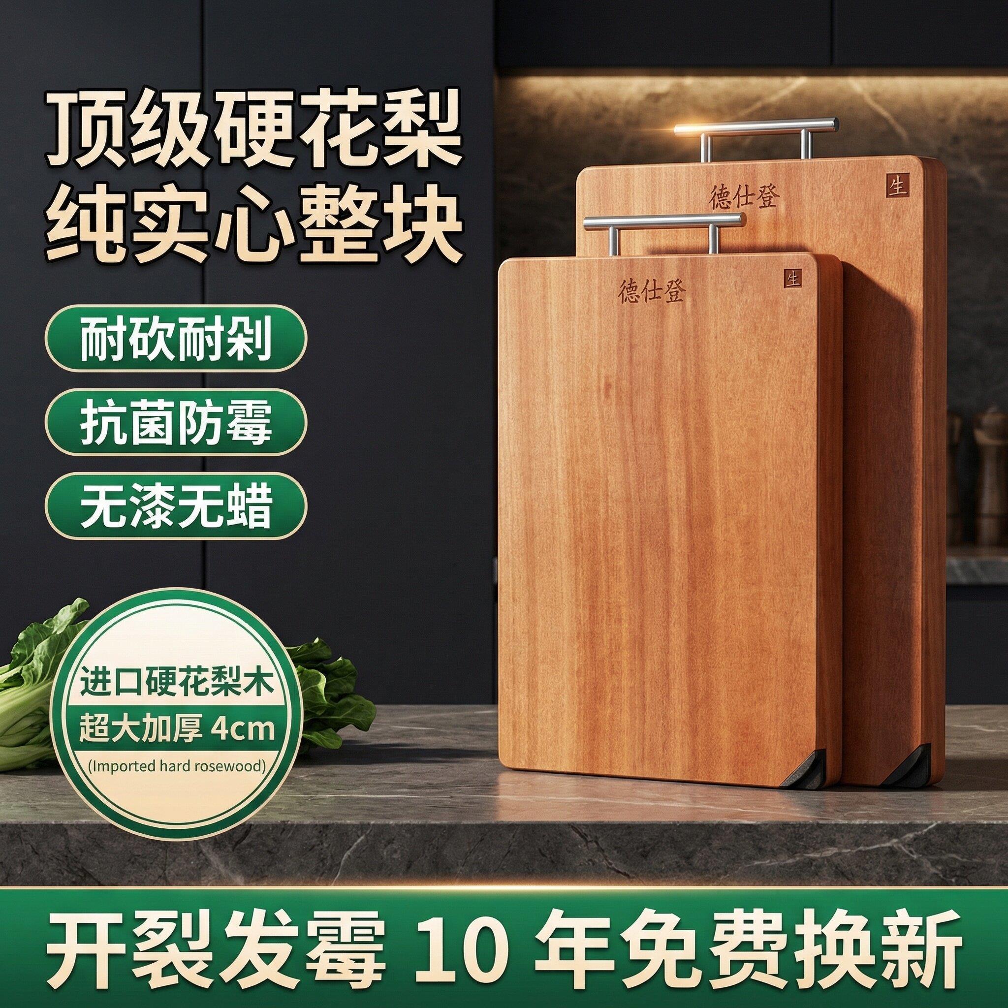 木鲜森花梨木砧板整木擀面板抗菌防霉加厚实木切菜板案板水果粘板