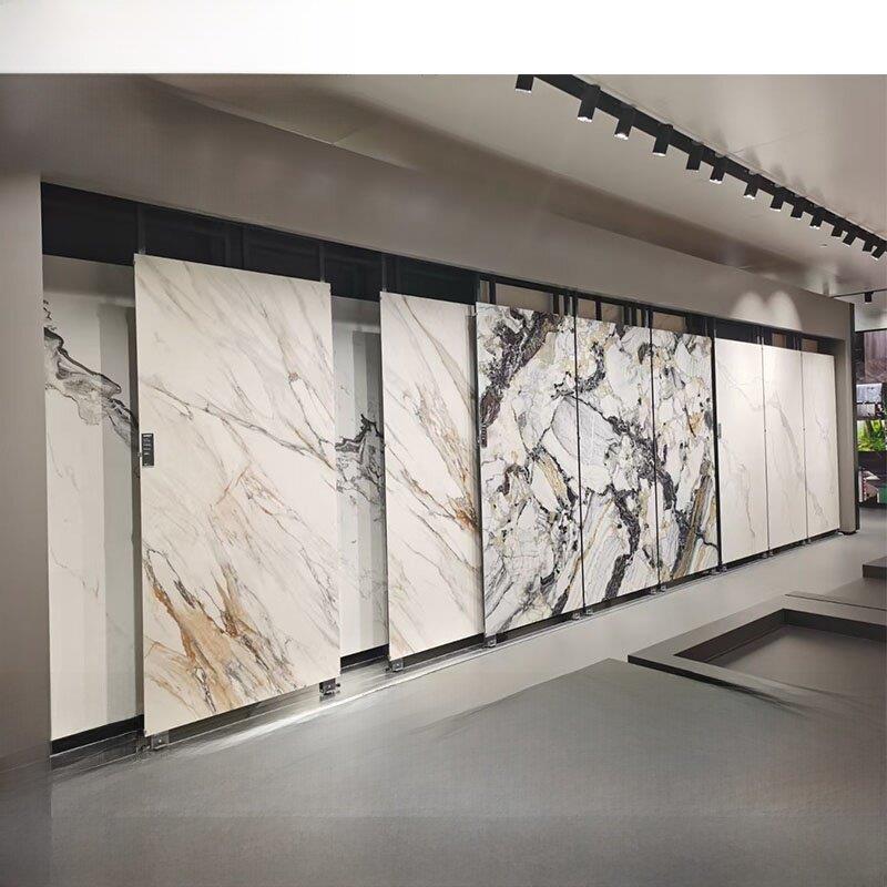 瓷砖展架推拉岩板展示架瓷砖样品展示架陶瓷展架可调节推拉柜金属