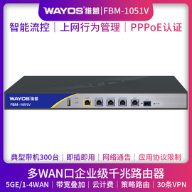 WAYOS维盟FBM-1051V多WAN口智能QOS流控PPPOE认证上网行为管理酒店无线wifi覆盖千兆企业级路由器
