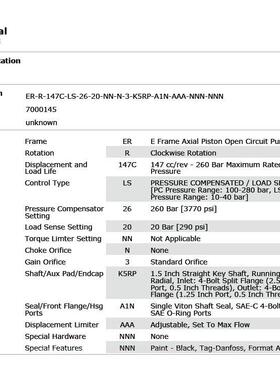 Danfoss 丹佛斯 开路活塞泵 7000145系列45E框架147cc液压泵