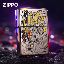 zippo打火机正版镜面镶嵌机甲起源煤油防风zoop个性男士礼物