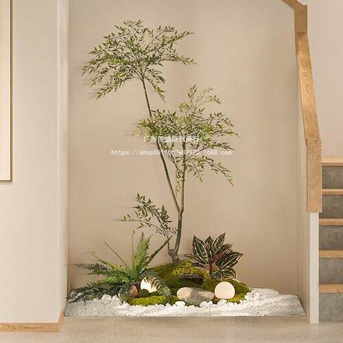 森空间仿真绿植造景入户楼梯橱窗微景观玄关角落植物摆件苔藓软装