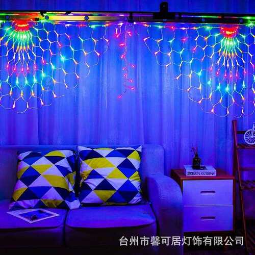 孔雀开屏LED灯串布置节庆装饰酒店氛围灯串户外防水