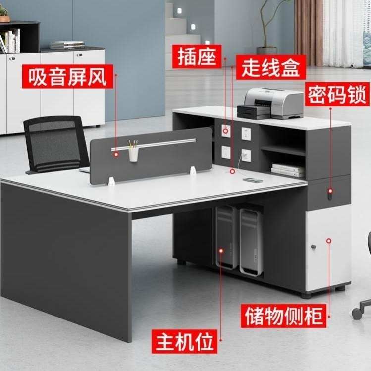新款职员办公桌椅组合简约现代员工位4四6六人位办公室屏风电脑
