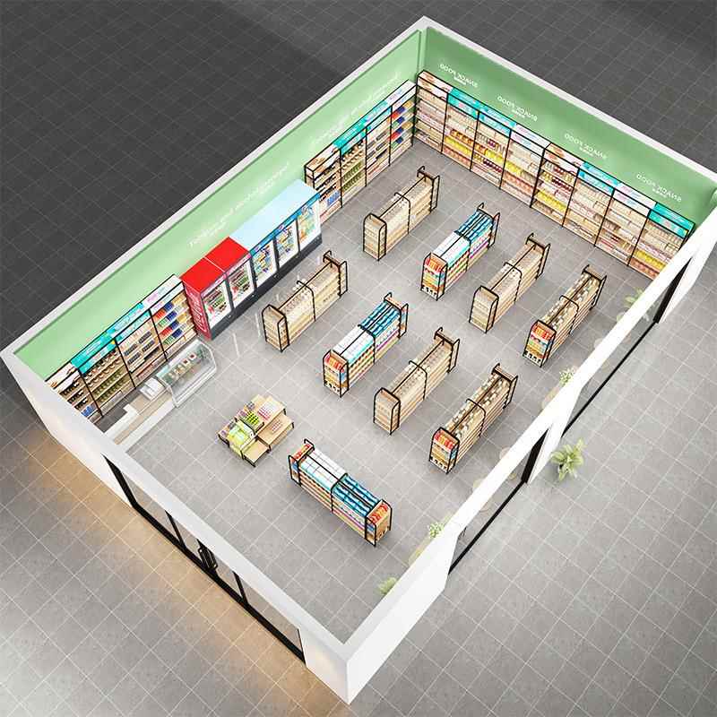 可拆卸合货式立柱便利店货架大型超市文具组店小卖店146货物展示