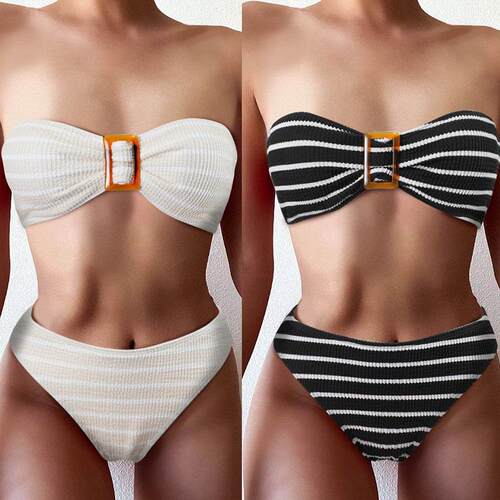Strapless bikini women's split triangle swimsuit
