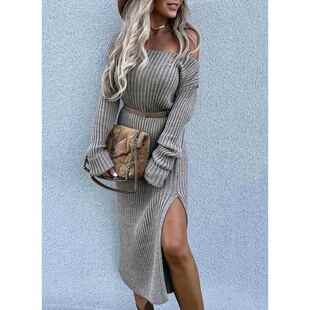 waisted pullover knitted skirt base mid High