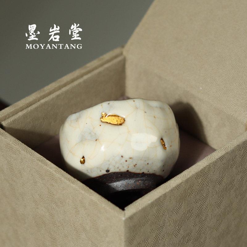 墨岩堂高越手作志野柴烧主人杯高档礼品茶杯创意品茗杯茶具茶盏