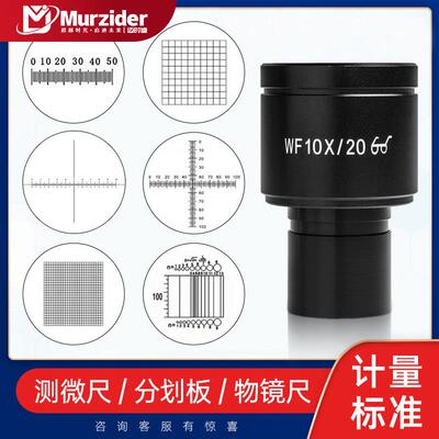 显微镜测微尺目镜十字分划板物镜刻度尺网状测量定标尺校准C1-C7