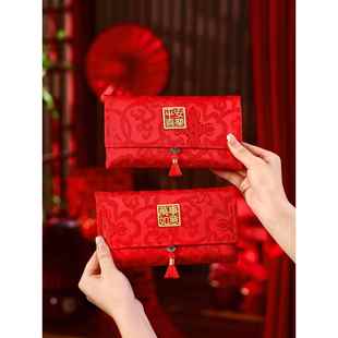 新款红包2026织锦红包新年压岁福袋马年利是封春节万元布艺大红喜