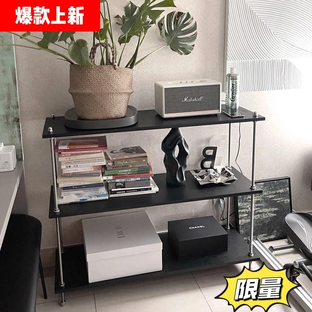 北欧卧室收纳架服装展示架饰品摆放置物架书架客厅多层落地玄关架