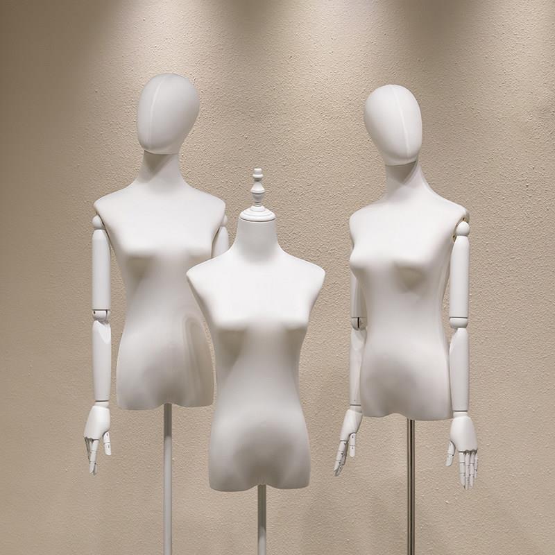 服装店模特道具女装韩版白色半身假人偶人台体橱窗陈列展示架全身