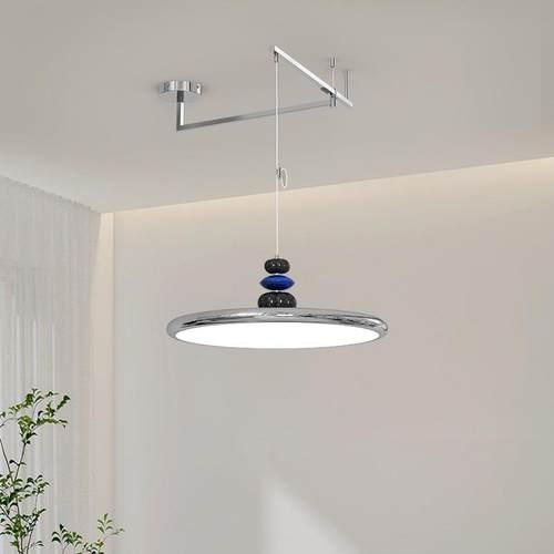 餐风厅吊灯奶油飞碟吧台护878摇吊灯现代简约臂全光谱眼法式饭厅