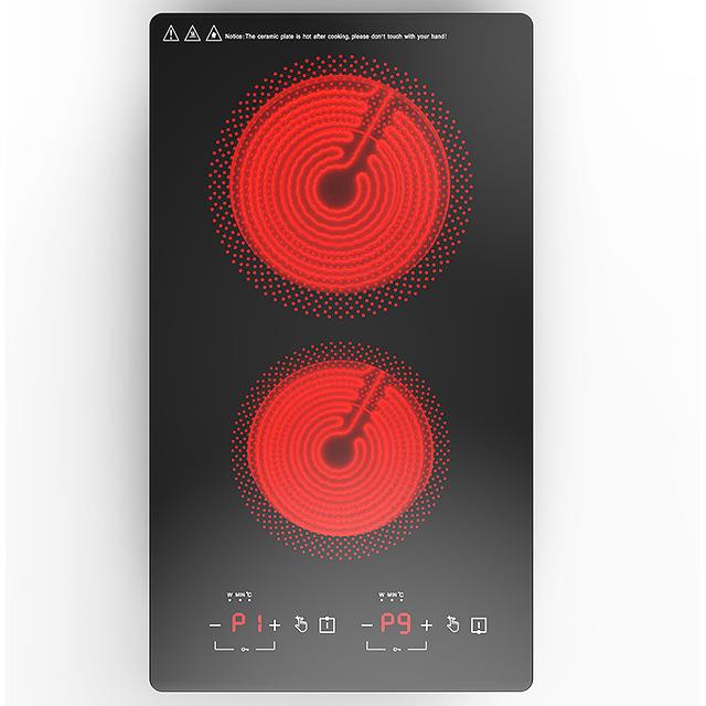 110V/220v竖款双电陶炉多头电磁炉嵌入台式多灶四六头电炉英文