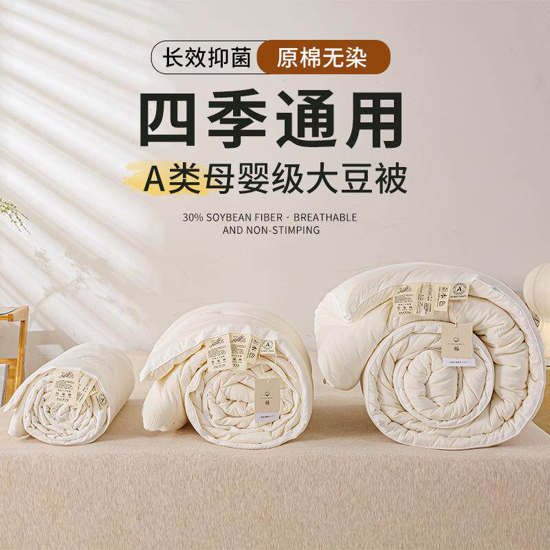 A类母婴级纯棉冬被30%大豆纤维子母被四季被芯全棉被子宿舍春秋被