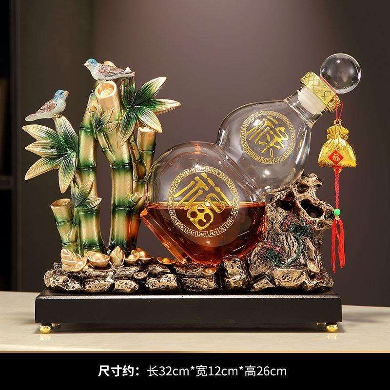 节节高升竹子红酒架子酒柜装饰品摆件客厅电视柜家居工艺品送朋友