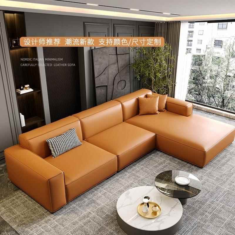 意式科技布沙发客厅小户型双三四人位直排科技布豆腐块出租房沙发