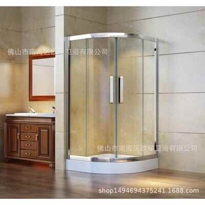 出口加拿大SGCC玻璃认证304不锈钢吊轮推拉移门简约淋浴房