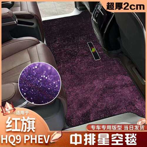 24款红旗HQ9脚垫二排专用星空毯七座车商务中排后排改装星光地毯