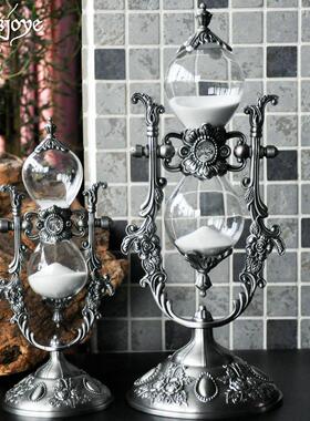 星暮金属沙漏计时器15/30分钟创意摆件家居装饰品送男士女友礼物