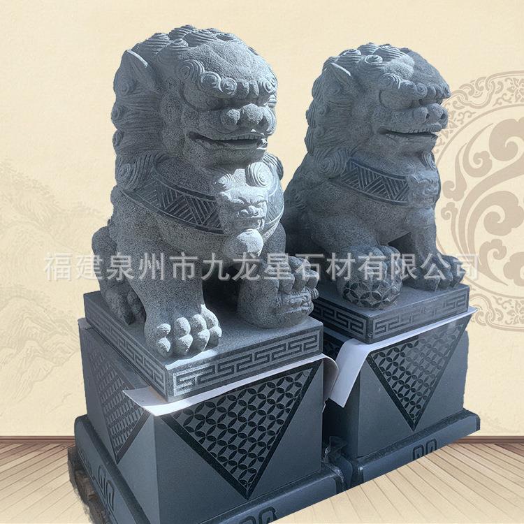 现货高30/50/80cm石狮子一对看门镇宅石狮子青石中式门口摆件mini