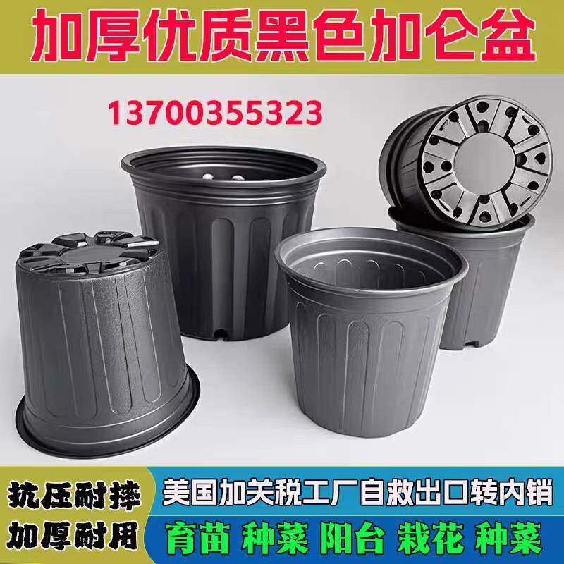 玫加厚2020黑色盆绿景加仑大号月软塑料花盆阳台瑰萝君子兰季