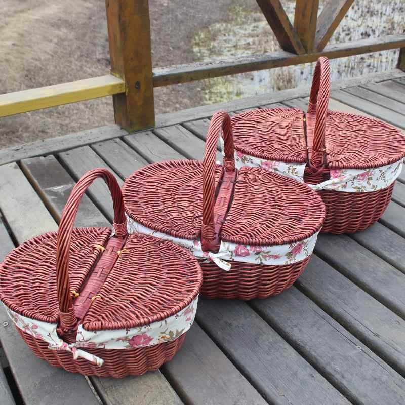 户外田园纳柳编收筐藤编藤收纳餐篮野篮水果篮柳编筐编篮子0017果