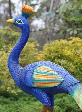 户外花园摆件玻璃钢仿真孔雀雕塑园林动物景观幼儿园小区庭院装饰