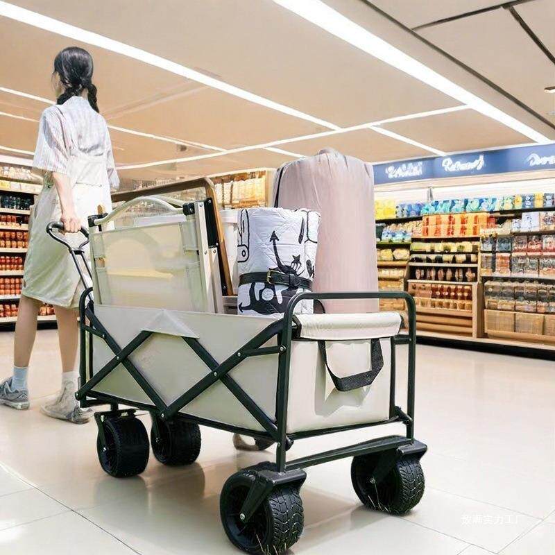 轻便露营小推车野餐车便携营地拖车购物车可折叠家用野营车