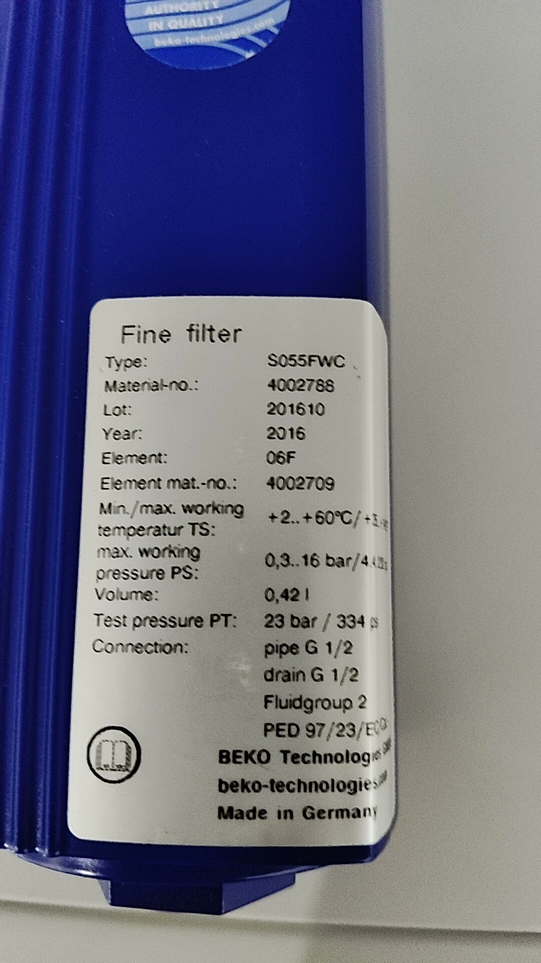 BEKO CLEARPOINT S055FWC 原装全新议价