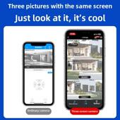 小鹰看看三镜头三画面摄像头室外监控360全景手机远程对讲旋转4G