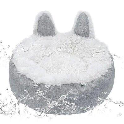 Plush Round Pet Bed Warm Cute Non-Slip Cushion Bed for Cats