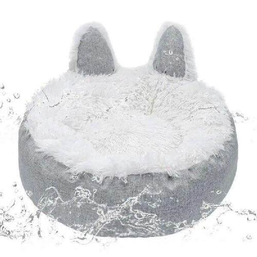 Plush Round Pet Bed Warm Cute Non-Slip Cushion Bed for Cats