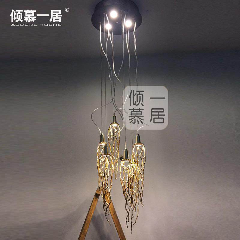 法式水晶吊灯客厅灯全铜创意餐厅灯复式别墅楼梯灯卧室新艺术吊灯
