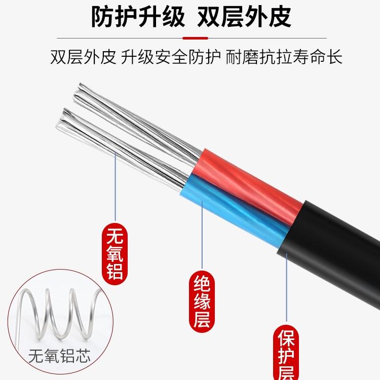 国标双芯铝线家用户外架空地埋4/6/10/16/25平方铝线护套线电缆线