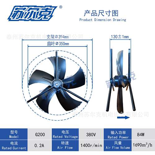 苏尔克双支架型变频电机散热冷却风机G200G225G250G280G315G355