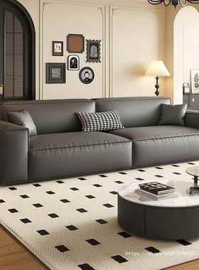 2025高端极排简31974奶油风豆腐块沙发客厅简约款现代直沙发网红